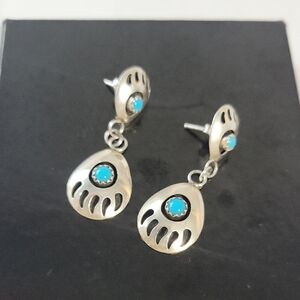 Vintage Silver and Turquoise Earrings